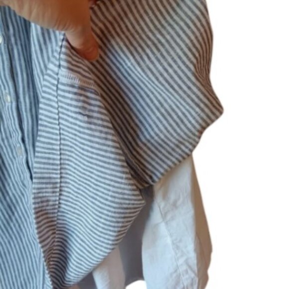 Abercrombie & Fitch grey striped tie front dress size L - Picture 8 of 13